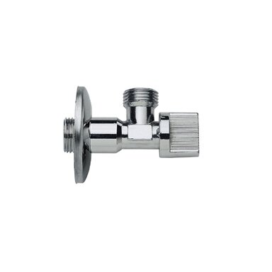 Kampinis ventilis su PTFE tarpine ir lėkštute 1/2x3/8